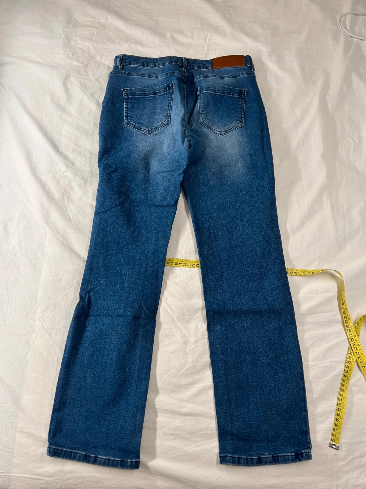 Uitlopende marineblauwe jeans vintage maat 42 – photo 15